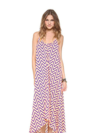 Chevron Print Maxi Dress