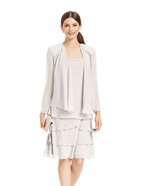 White Layered Dress with Jacket