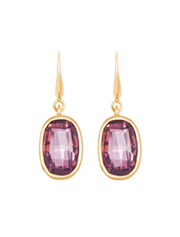 Purple Amethyst Gemstone Drop Earrings